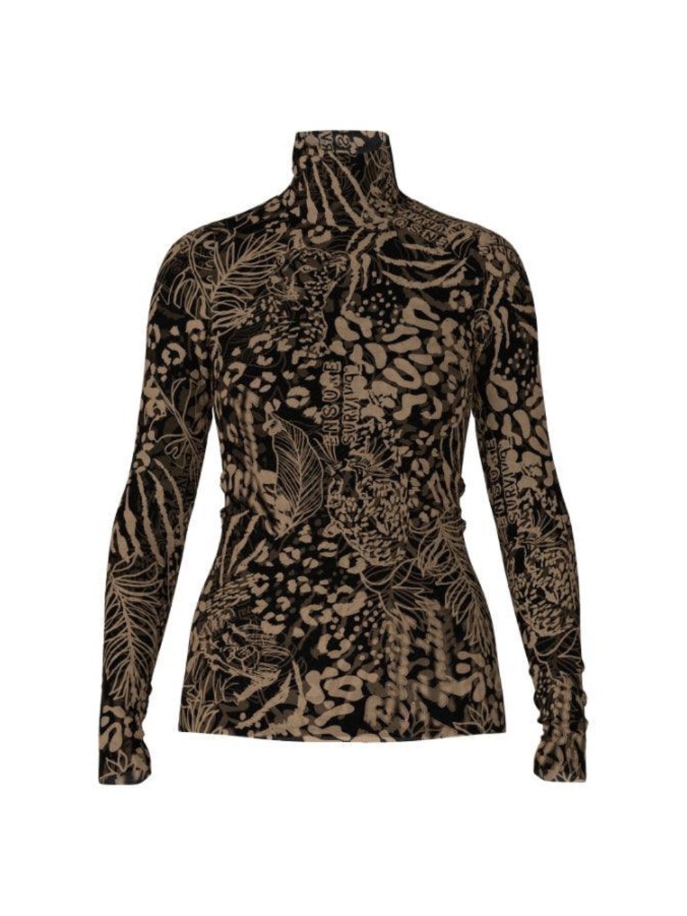 MARC CAIN animal crossing mesh turtleneck small